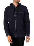 GANT Men's REG Shield Full Zip Hoodie, Dark Jeansblue Melange, 3XL