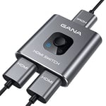 Switch HDMI 4K 60Hz, GANA Aluminum Splitter HDMI Bi-Direction Commutateur HDMI Manuel,2 Entrées à 1 Sortie ou 1 Entrée à 2 Sorties Sélecteur Compatible avec PS5 PS4 Xbox Blu Ray PC