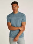 Calvin Klein Embroidered Cotton T-Shirt, Goblin Blue