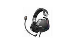 Lenovo casque de jeu 7. 1 canaux 53mm pilote usb filaire rgb gamer casque avec micro pour pc pour casque ps3 / 4