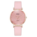 JZDH Women Montres Skidy Sky Fashion Women's Women's Women Cuir Street Bracelet Montre Montre Diamond Horloge Montre Femme Garde-Cadeau Dame Montres Décoratives Décoratives pour Femmes (Color : Pink)