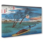 The Senba Station by Utagawa Hiroshige Canvas Print for Living Room Bedroom Home Office Décor, Wall Art Picture Ready to Hang, 30 x 20 Inch (76 x 50 cm)