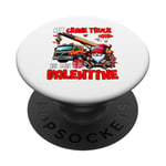 My Crane Truck Is My Valentine Driver Team Gnome Cute Hearts PopSockets Adhesive PopGrip