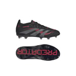 adidas Predator Elite FG Stealth Victory - Svart/Grå/Lucid Red Barn - Gräs (FG), storlek 36