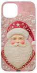 iPhone 15 Plus Aesthetic Vintage Pink Christmas Santa Claus Holiday Xmas Case