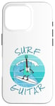 Coque pour iPhone 16 Pro Surf Guitar Guitariste électrique Surfeur Vacances d'été