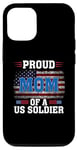 Coque pour iPhone 12/12 Pro Veteran American USA Flag Patriot Proud Mom Of A US Soldier