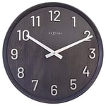NeXtime Grande Horloge Murale 50cm-Silencieux-Noir-Bois/Métal Precious