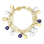 Faberge Victor Mayer 18ct Yellow Gold Royal Blue Enamel Double Egg Chain Bracelet