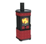 Lincar Monellina 176An Plus Vermiculite Rouge Poêle À Bois Flamme 7,7 Kw