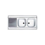 Evier inox à poser 2 cuves 1 égouttoir 1200x600 MAN721 120 Franke