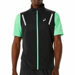 Asics Lite-Show Mens Running Gilet Black Run Lightweight Reflective Softshell