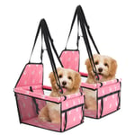 SOGA 2X Waterproof Pet Booster Car Seat Breathable Mesh Safety Travel Portable Dog Carrier Bag Pink -  - CarPetBag013PNKX2