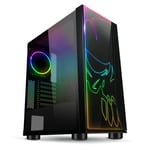 SPIRIT OF GAMER - Boitier PC Gamer RGB Ghost One - Façade et Paroi en Verre Trempé - 60 Modes de Rétroéclairage - 2 Ventilateur Adressable 120mm Inclus - Compatible Aura/MSI Mystic/ASROCK