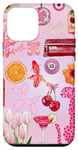 Coque pour iPhone 12 mini Preppy Pink Cheetah Cherry Creuser & Bow Lucky Girl Summer