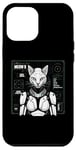 Coque pour iPhone 12 Pro Max Robot chat Android Cyborg Futuriste Chaton félin