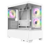 CiT Charger ARGB Micro ATX Case Gaming - 3 Fans White