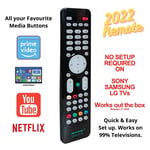 NEW SONY TV REMOTE CONTROL UNIVERSAL REPLACEMENT SMART TV LED 3D YOUTUBE NETFLIX