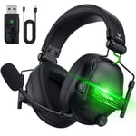 WESEARY WG2 Casque Gaming sans Fil, 2,4 GHz Casque Bluetooth sans Fil avec Micro pour PS5, PS4, PC, Switch, Mac, Mobile, Casque PS5 Pliable avec 7.1 Son Stéréo et Éclairage RGB, Batterie de 50h