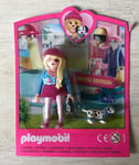 FIGURINE NEUF SOUS BLISTER PLAYMOBIL PINK LA PROMENEUSE ET SON CHIEN SHOPPING