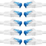 cable ethernet 10 pièces - 1m CAT 7 cable rj45 LAN câble internet gigabit CAT7 Câble réseau blanc