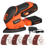 Yunirvana Cordless Sander 20V, Detail Sanders, 20Pcs Sandpapers,12000 RPM Sanders with Dust Collection System for Tight Spaces Sanding in Home Decoration, Battery and Charger Included