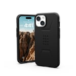 UAG Rugged Case for Apple iPhone 15 [6.1-inch] - Civilian Black - baksidedeksel for mobiltelefon