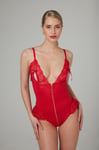 Christine Body Entrejambe Ouvert Wetlook Christelle - Rouge