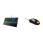 Steelseries Apex 3 - Clavier de Gaming - Illumination RVB sur 10 Zones - Repose-Mains Magnétique Premium - Agencement Français AZERTY & Rival 600 - Souris de Jeu - Double capteur Optique TrueMove3+