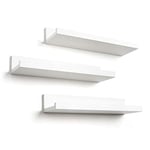 Americanflat Étagères Murales Flottantes Blanches de 35,5 cm en MDF pour Chambre, Salle de Bain, Cuisine - Tablettes pour Rangement de Tableaux - Lot de 3