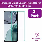 For Motorola Moto G62 5G Screen Protector Tempered Glass Film Cover 3 Pack