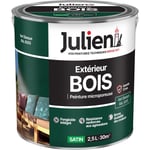 Peinture Bois Microporeux Extérieur Satin - Portes, fenêtres, portails, mobilier de jardin - Vert Basque 2,5 l - Julien