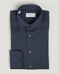 Eton Slim Fit Wrinkle Free Flannel Shirt Navy Blue