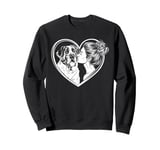 Saint Bernard Mom Dog Art Valentine's Day Heart Sweatshirt