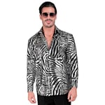 WIDMANN MILANO PARTY FASHION - Chemise Party Fashion, motif zèbre, imprimé animal, costume animalier, showmen, années 80, Disco Fever