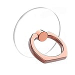 Support de bague transparent pour téléphone portable,support de rotation résistant à 360 °,poignée transparente,compatible avec iMorning ou étui de téléphone - Type Rose Gold