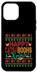 iPhone 12 Pro Max Happy Books & Cats Xmas Fair Isle Ugly Style Christmas Case