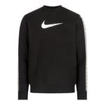 Nike Mens Repeat Crew Neck Sweatshirt Pullover in Black Cotton - Size Large