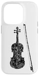 Coque pour iPhone 14 Pro Violon et Archet (Noir Ancien) Violoniste