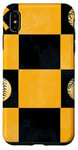 Coque pour iPhone XS Max Coque Pop Art jaune motif damier baseball