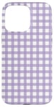 iPhone 15 Pro Max Purple White Checkered Plaid Flannel Gingham Pattern Checker Case