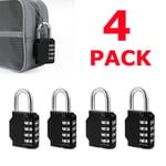 4 PACK 4 Digit Combination Padlock Heavy Duty Lock UK Gym Travel Luggage Locker