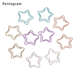 10pcs/bag Paper Clips Binder Clip Bookmark Pentagram