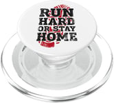 Running Runner Half Marathon Vintage Run Hard Or Stay Home PopSockets PopGrip for MagSafe