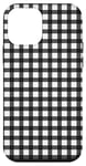 iPhone 12 mini Black White Checkered Plaid Flannel Gingham Pattern Checker Case