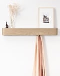 Porte-Manteau Mural Bois 'Toke' | Design Moderne avec Crochets Muraux Cachés | Panneau en Placage de Bois Massif | Chêne, clair