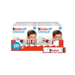 Kinder Chocolate Small Bars, Bulk Chocolate Gift Box, Fine Milk Chocolate Bar with a Milky Filling, Pack of 20 x 50g