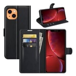 Iphone 13 Mini      Pu Wallet Case    [Black]