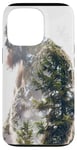 Coque pour iPhone 13 Pro Bigfoot Figurine Sasquatch Yeti Nature Double exposition Art