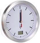 TFA Dostmann Horloge de Salle de Bain analogique avec Radio-piloté, 60.3539.02, avec température intérieure, protégée Contre l'humidité, Fixation sans perçage, Blanc